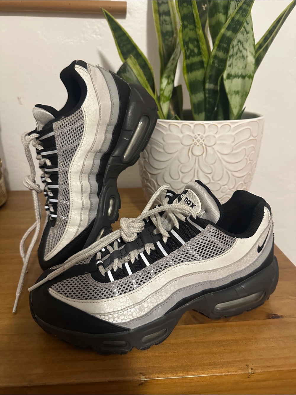 Nike Women's Black, Gray and White Air Max 95 Sneakers